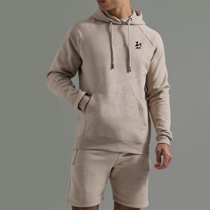 Men's Wholesale Sportswear Sets Breathable Long <b>Sleeve</b> <b>Hoodie</b> & 100% Cotton <b>Shorts</b> for Winter - Product Image 4