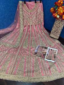 Vestido largo con bordado de Anarkali para mujer, ropa de fiesta de boda, India - Product Image 5