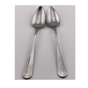 Couverts en acier inoxydable pamplemousse Cuillère à agrumes à moitié dentelée Conception unique Cuillère à gratter les fruits en acier écologique avec logo personnalisé - Product Image 2