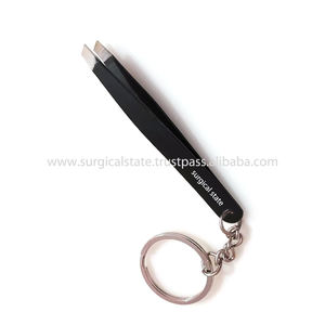 Pinzas de cejas de acero inoxidable de marca personalizada de alta precisión Diseño de Punta inclinada de estilo único para dar forma a las cejas - Product Image 5