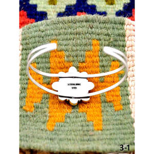 Southwest Handmade Black Jack & Sterling Silver Cuff Bracelet Fashionable Accessory - Product Image 4