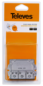 Splitter a 4 vie EasyF per segnali SMATV (Televes 432902) (Confezione blister) - Product Image 1