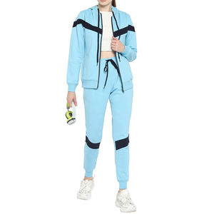 Ensemble jogging 2 pièces pour femme, nouvelle mode, coupe classique, vêtements décontractés d'hiver, survêtement à capuche, motif uni, 100% coton - Product Image 4