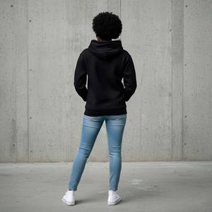 Sweat-shirt à capuche surdimensionné en molleton de coton lourd pour femmes, impression 3D personnalisée, streetwear noir, fabricant - Product Image 5