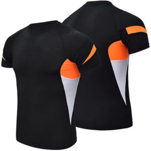 Rashguard athlétique renforcé à quatre sens extensible UPF50+ avec un design audacieux en police de caractères heavy-metal - Product Image 1