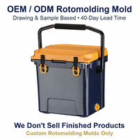 Moule de rotomoulage personnalisé OEM ODM 45QT, glacière marine jaune avec porte-gobelet, fabrication directe usine