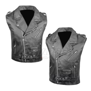 Premium Saleh Enterprises Men Genuine Leather Winter <b>Waistcoat</b> Vintage Distressed Biker Vest Casual Western Cowboy Button Bulk - Product Image 1