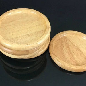 Top vente Logo personnalisé sous-verre en bois de bambou avec couvercle en bois tapis et tampons élégants pour bocal à bougie en verre - Product Image 1