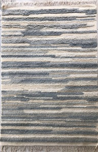 Tapis en laine noué à la main de style indien de luxe moderne Design abstrait réversible coupe à poils plats Style Boho pour la maison lavable - Product Image 3