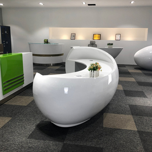Mostrador de Recepción de Madera Blanca Nórdica, Mostrador de Recepción para Oficina, Hotel, Salón de Belleza, Barbería, Escuela, Supermercado, Comercio - Product Image 6