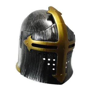加尔文手工艺品 “中世纪圣殿骑士头盔服装头饰，银色，一种尺寸