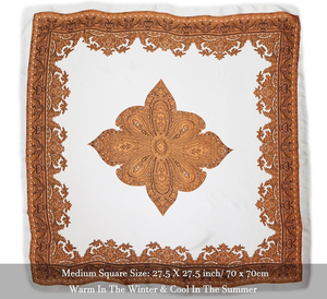 Bandana en soie pour femmes ethniques, personnalisable en gros, motif à carreaux uni, logo personnalisé imprimé, haute qualité - Product Image 5