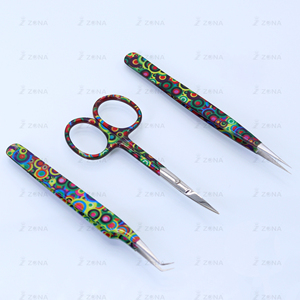 Pince à épiler d'extension de cils en acier japonais ensemble de pinces à sourcils personnalisées ensemble de pinces à cils de marque privée - Product Image 5