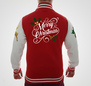 Custom Unisex Baseball Varsity Bomber <b>Jacket</b> USA Christmas Team Stand Collar Canvas Fabric Pockets Decoration <b>Waterproof</b> - Product Image 3