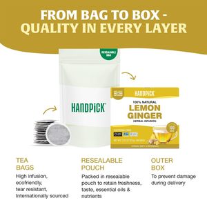 HANDPICK, Té Herbal de Limón y Jengibre - 100 Bolsitas de Té Piramidales - Product Image 4
