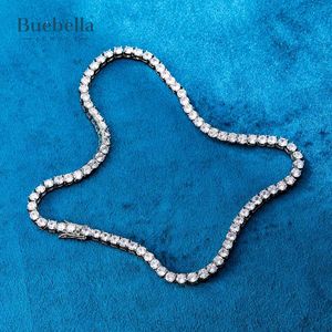 Venta caliente 5mm Moissanite Miami Collar de cadena de eslabones cubanos para hombres 925 Plata 14K Chapado en oro blanco - Product Image 3