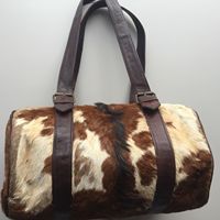 Sac à main en cuir de vache véritable 2022, sac de voyage en fourrure véritable pour le week-end
