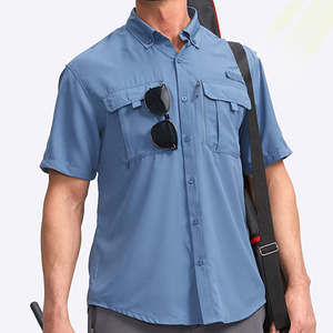 Chemises de pêche streetwear pour hommes, logo personnalisé, tissu en coton et élasthanne, look décontracté, chemises de pêche pour hommes - Product Image 4