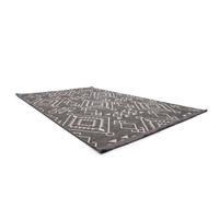 Tapis moderne en chenille rayée noire Anadolu, tissé, lavable, 7 mm, polyester et coton, antidérapant, adapté aux animaux domestiques, pour la maison, sur mesure