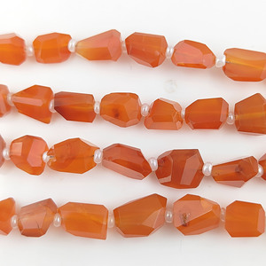 Cornaline facettes coupées pépites de pierres précieuses brins de perles - Product Image 2