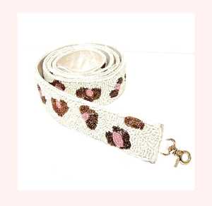 Sac à main guitare perle de rocaille imprimé animal léopard de luxe avec sangle de taille personnalisée pour accessoires de téléphone portable et lanière - Product Image 2