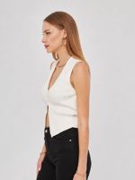Blusa de Punto Cómoda y Elegante para Mujer, Chaleco de Tela Informal y Moderna para Oficina y Uso Diario