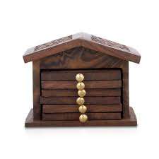 Classical Cocktail Acacia Wood Tea <b>Coasters</b> Kitchenware European Style Retro Brass Zinc Alloy Gold-color <b>Slate</b> <b>coaster</b> Tableware - Product Image 4