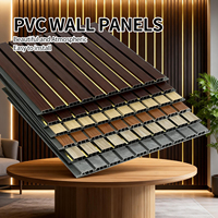 Panneau mural en PVC avec détails dorés, motif géométrique rayé, pour la décoration murale de salle de bain, douche, cuisine, crédence.