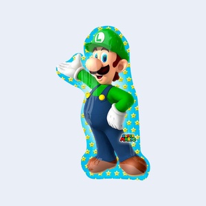 Ballon en aluminium Luigi 50x96cm, décoration de fête, personnage Super Mario - Product Image 1