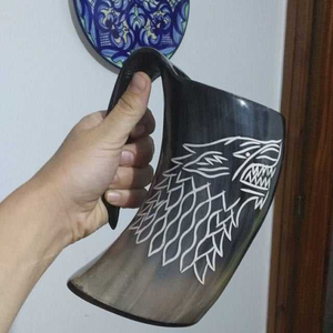 Cadeau pour le marié et les garçons d'honneur, culture viking, animal, mug à boire en corne, poli, moderne, fait à la main, corne de buffle - Product Image 2
