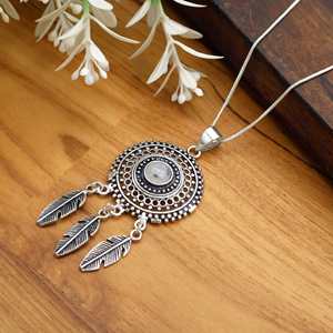 Atrapasueños latón piedra lunar círculo forma colgante collar cadena Boho espiritual boda aniversario joyería regalo para Mujeres Hombres - Product Image 4