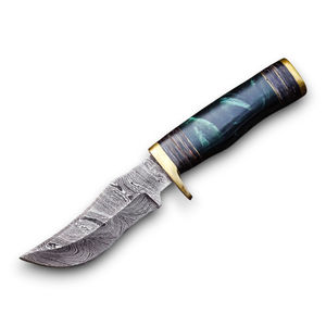 Couteau Bowie de qualité supérieure en acier Damas fait à la main, personnalisé en gros, OEM ODM, lame de qualité supérieure, manche en résine, étui en cuir - Product Image 1