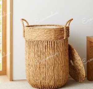 High Quality <b>Large</b> Wicker Weave <b>Storage</b> <b>Basket</b> with Lid Dirty Clothes Toy <b>Basket</b> Laundry <b>Basket</b> Hand-Knitted for Home Hotel - Product Image 3