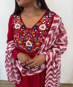 Diseñador Salwar Kameez con bordado Kurta Bottom Dupatta Set Para Boda y ropa festiva - Product Image 3