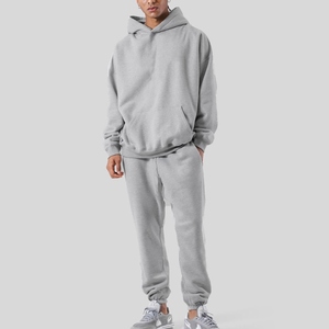 Ensemble de pantalons de survêtement à capuche en coton de haute qualité unisexe Tenue de jogging pour hommes avec capuche et cordon de serrage pour l'hiver - Product Image 5