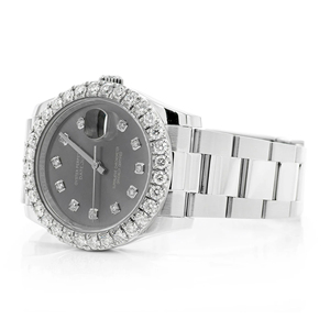 Montre de mode en quartz moissanite avec cadran en verre, boîtier octogonal, cadran à chiffres romains, édition limitée, bracelet unisexe en acier inoxydable - Meilleure vente - Product Image 2