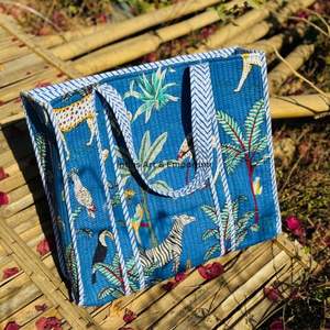 Sac de shopping en coton imprimé floral fait à la main, grand sac de shopping, sac fourre-tout en coton, cadeaux abordables pour femmes - Product Image 4