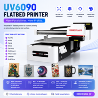 Imprimante UV 6090 A1 à plat, machine d'impression UV DTF avec encre blanche et vernis pour la décoration d'étiquettes et d'autocollants 3D