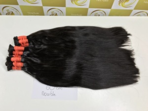 Cabello virgen negro de lujo con ondas naturales de 45 cm con calidad súper Doble - Product Image 6