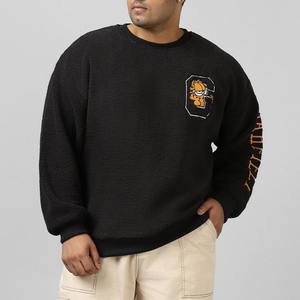 Men Blank Quality Black Color Cotton Oversized OEM Custom Print logo Vintage <b>Crewneck</b> Regular Fit Men Sweatshirt - Product Image 6