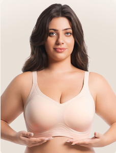 Soutien-gorge push-up sans fil confortable, sexy, respirant, tricoté, sans couture, bonnet complet, soutien-gorge pour gros seins - Product Image 3