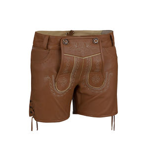 Custom Made Original Leather Unisex <b>Lederhosen</b> Shorts High Waist Windproof Casual Style Embroidered Breathable for <b>Women</b> - Product Image 1