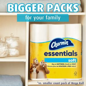 Papier toilette doux Charmine Essentials, 9 méga-rouleaux = 36 rouleaux standard - Product Image 2