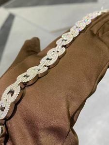 Pulsera de Cadena con Eslabones Redondos de Moissanita, Color D VVS, Plata 925, Joyería de Lujo con Micro Pavé, Estilo Hip Hop, OEM, ODM, Venta al por Mayor - Product Image 2