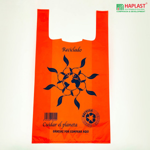 OEM/ODM Eco gracias camiseta bolsas de plástico al por mayor bolsas de compras biodegradables muestra gratis colorido camiseta de plástico - Product Image 5