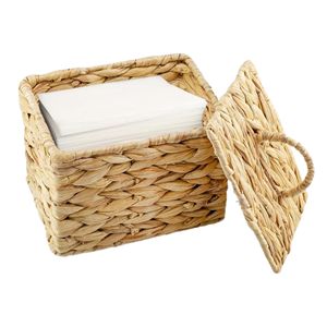 Cestas de Almacenamiento de Jacinto de Agua Tejido de Última Tendencia 2026 con Tapas para Lavavajillas, Lavandería y Baño - Product Image 1