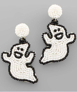 Boucles d'oreilles à thème Halloween en perles de rocaille, design personnalisé, broderie en perles de rocaille, boucles d'oreilles à thème Halloween - Product Image 5