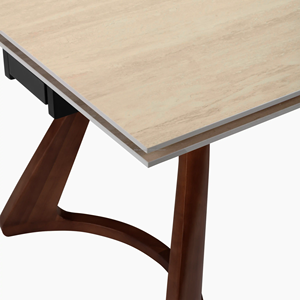 Ensemble de table à manger rectangulaire extensible en bois massif moderne pour la maison, l'hôtel, la ferme, la villa, la salle à manger, le salon - Product Image 5