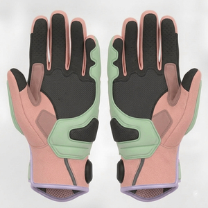 Gants de course en PU pastel à doigts entiers avec fermeture auto-agrippante, respirants, pour moto, motocross, cyclisme - Product Image 2