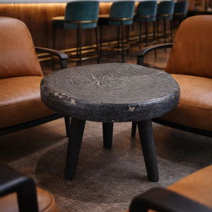 Table basse en bois pétrifié naturel écologique artisanale - Meubles de salon modernes - Product Image 1